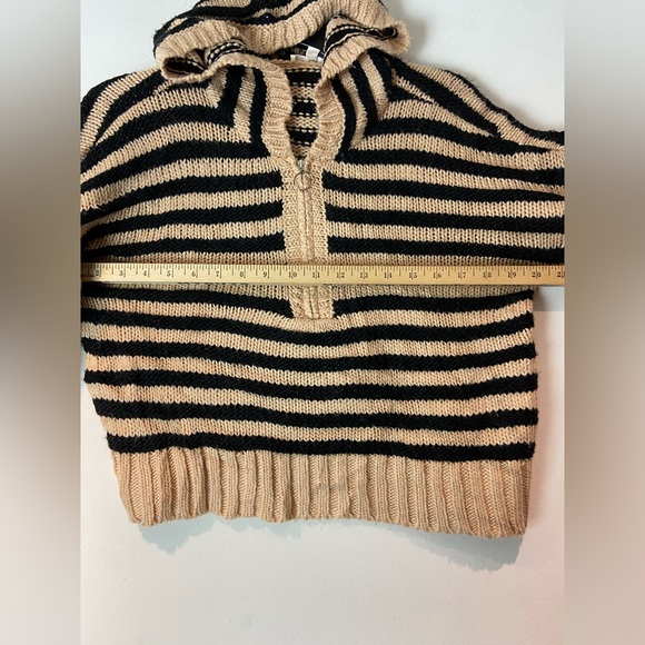 For Love and Lemons Elyse Two Tone Stripe Half Zip Hoodie Sweater (sku275) small - Picture 2 of 11